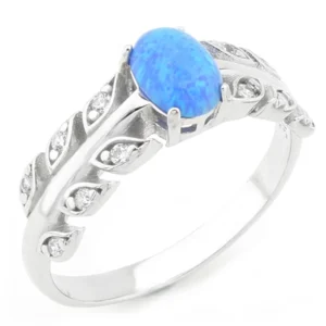 925 Sterling Silver Opal Ring OZY-1-50