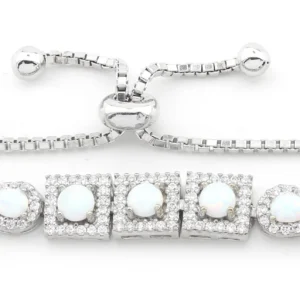 925 Sterling Silver Opal Adjustable Bracelets OAB8