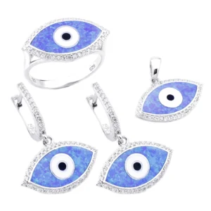 925 Sterling Silver Opal Set OZST-1-118