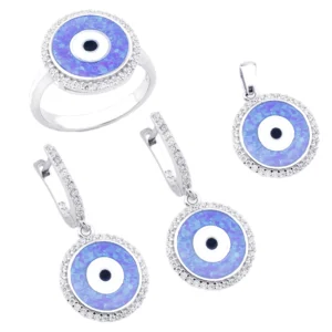 925 Sterling Silver Opal Set OZST-1-120