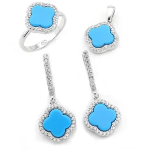 925 Sterling Silver Opal Set OZST-1-122