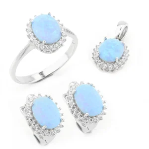 925 Sterling Silver Opal Set OZST-1-26