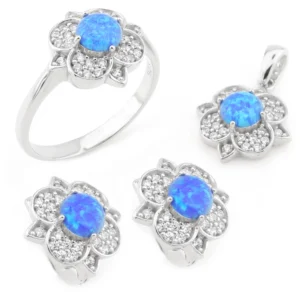 925 Sterling Silver Opal Set OZST-1-32
