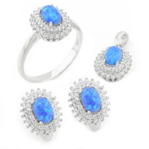 925 Sterling Silver Opal Set OZST-1-33