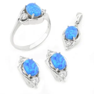 925 Sterling Silver Opal Set OZST-1-37