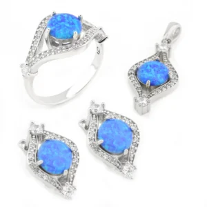 925 Sterling Silver Opal Set OZST-1-43