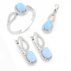 925 Sterling Silver Opal Set OZST-1-44