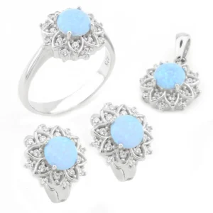 925 Sterling Silver Opal Set OZST-1-45