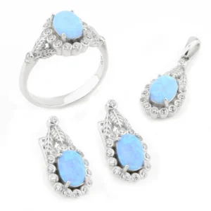 925 Sterling Silver Opal Set OZST-1-51