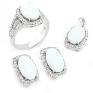 925 Sterling Silver Opal Set OZST-1-52