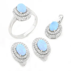 925 Sterling Silver Opal Set OZST-1-54