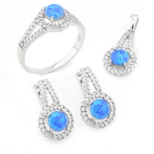 925 Sterling Silver Opal Set OZST-1-57