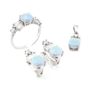 925 Sterling Silver Opal Set OZST-1-64