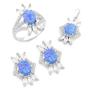 925 Sterling Silver Opal Set OZST-1-71