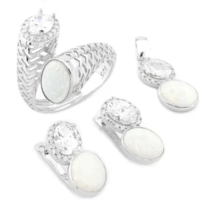 925 Sterling Silver Opal Set OZST-1-76